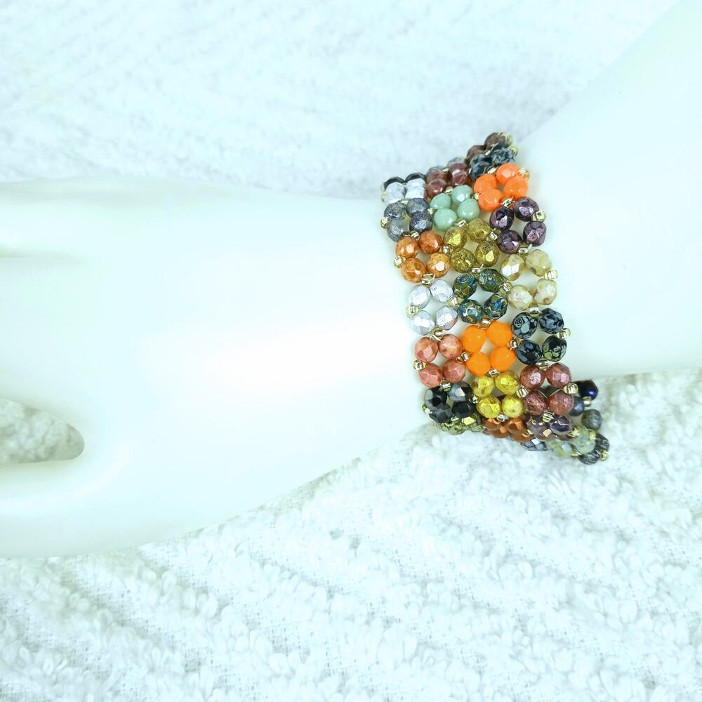 HANDMADE ~ Patchwork Pondo Bracelet 7½" - Picture 2 of 5